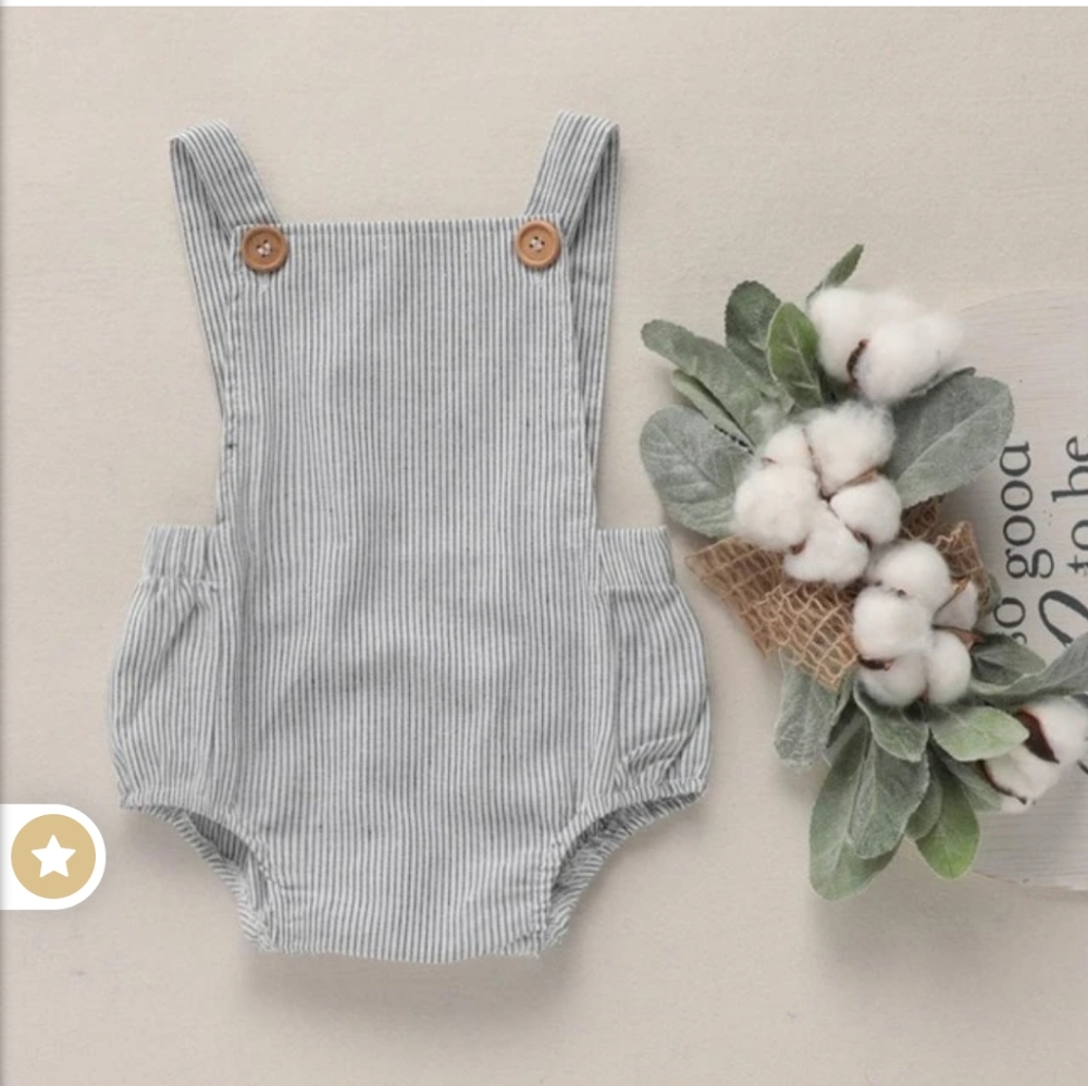 Bodysuit romper in classic black and white stripes